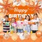 62pcs Orange Birthday Decorations Orange Happy Birthday Banner Balloons